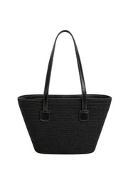 Woven Black Shoulder Bag