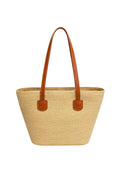 Strappy Straw Beige Shoulder Bag