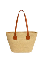 Strappy Straw Beige Shoulder Bag
