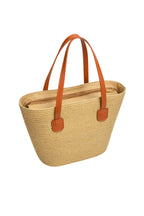 Strappy Straw Beige Shoulder Bag