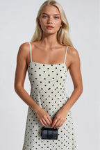 Strappy Polka Dot Pattern Yellow Maxi Dress
