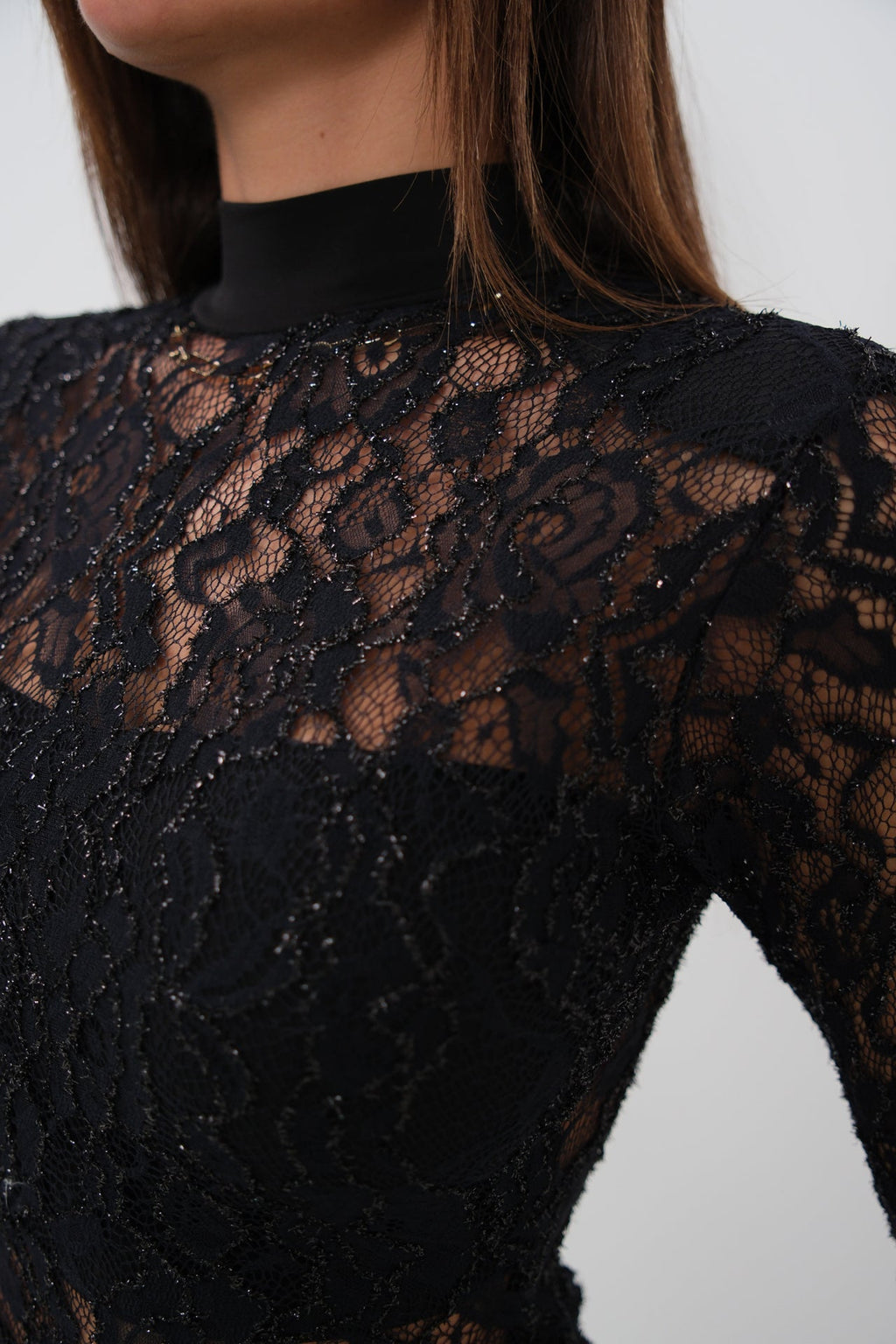 Lined Mini Lace Black Dress
