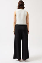 Tie Detail Low-Cut White Blouse