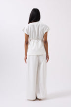 Drawstring Detail White Vest