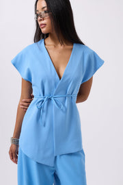 Lace Detail Blue Vest