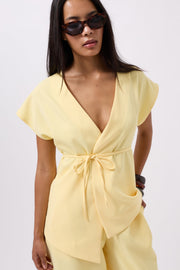 Lace Detail Yellow Vest