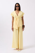 Drawstring Detail Yellow Vest