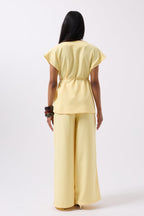 Drawstring Detail Yellow Vest
