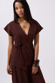 Lace Detail Brown Vest