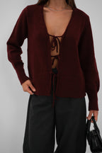 Bagcikli Burgundy Cardigan