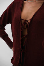 Bagcikli Burgundy Cardigan