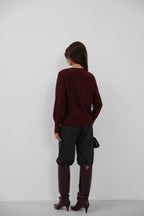Bagcikli Burgundy Cardigan
