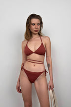 Baglama Detail Brown Bikini Takim