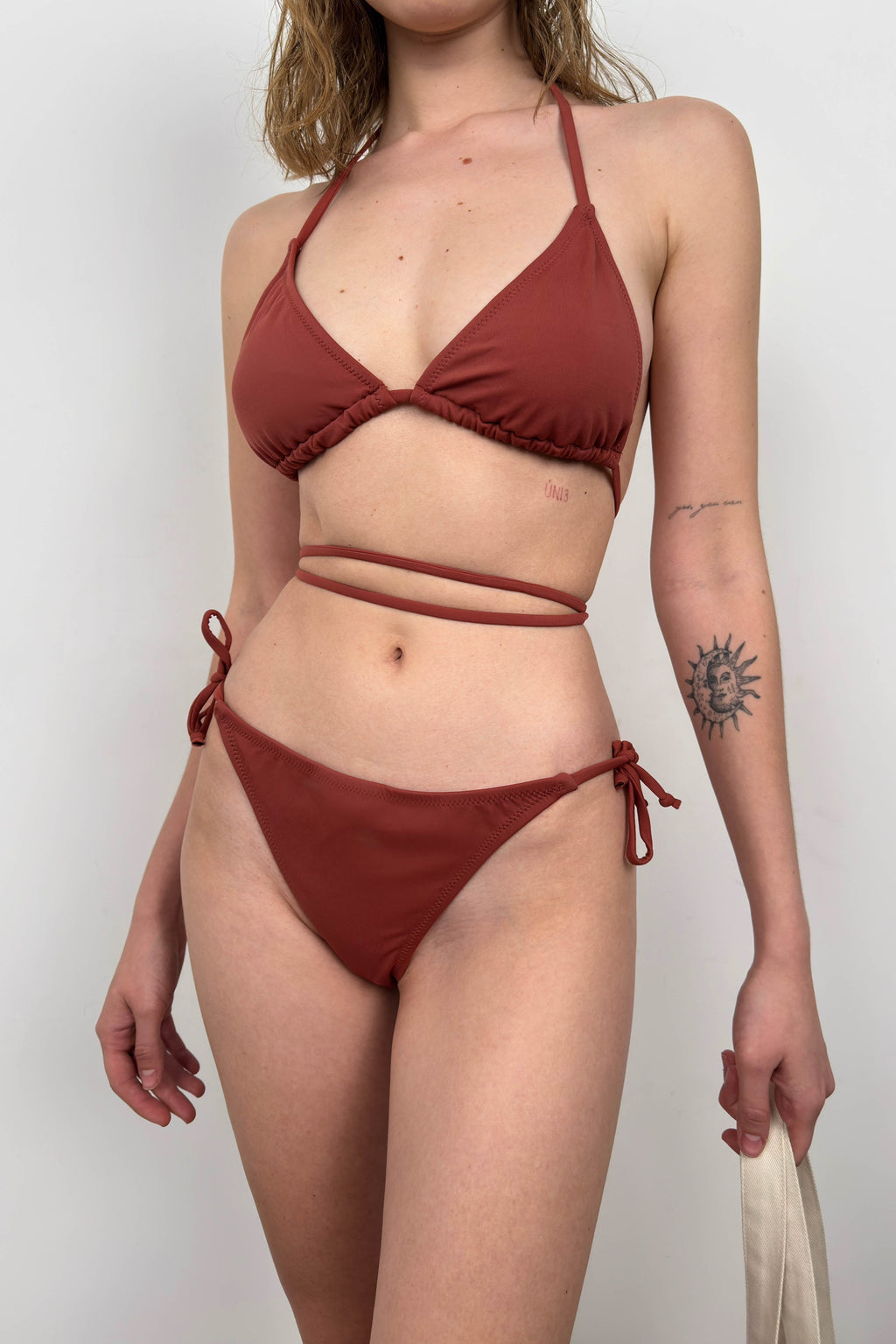 Baglama Detail Brown Bikini Takim