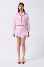 Tie Detail Pink Skirt
