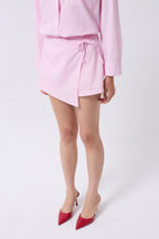 Tie Detail Pink Skirt