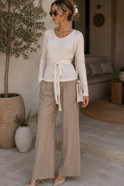 Tied Detail Fine Knit Blouse