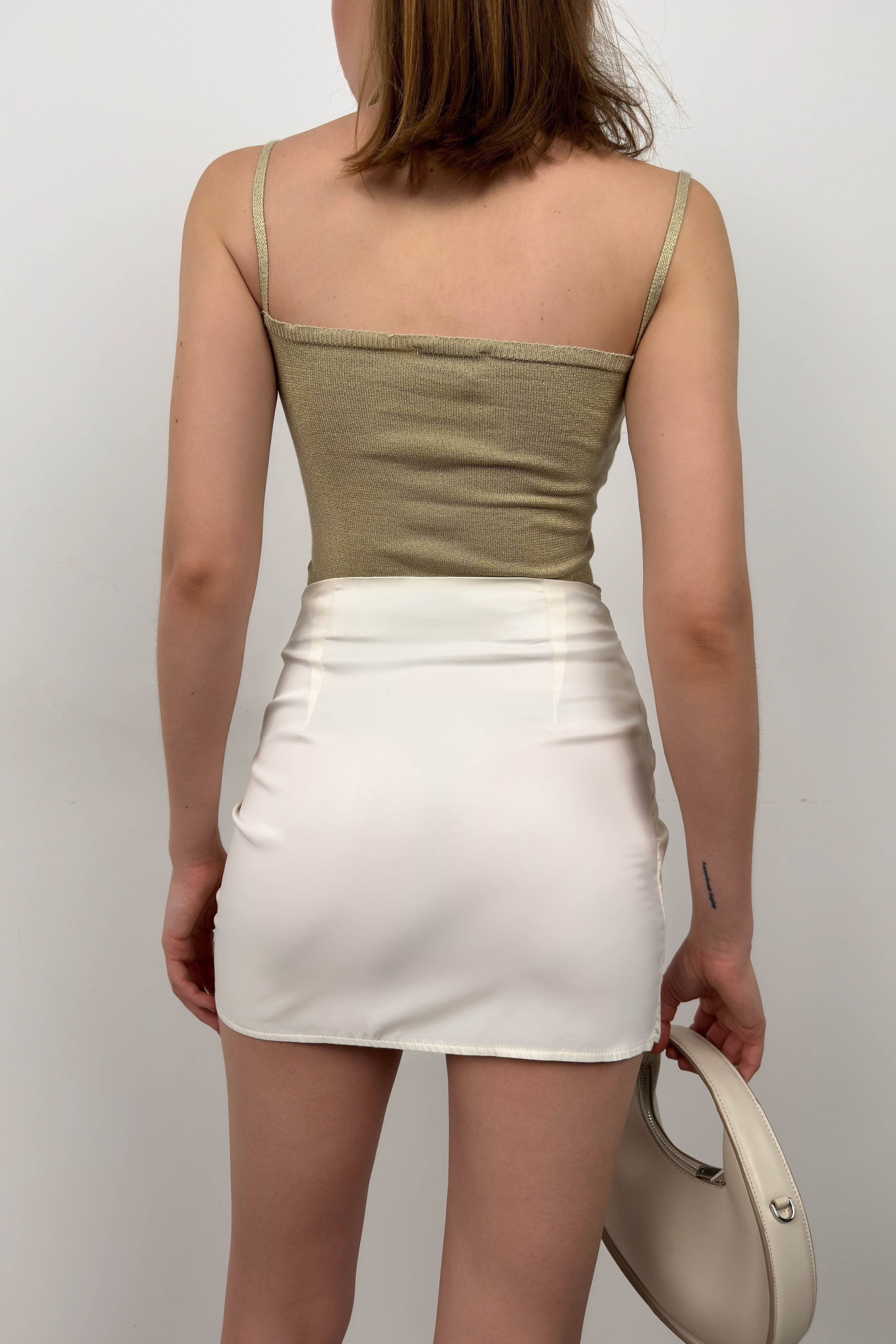 Tie Wrap White Skirt