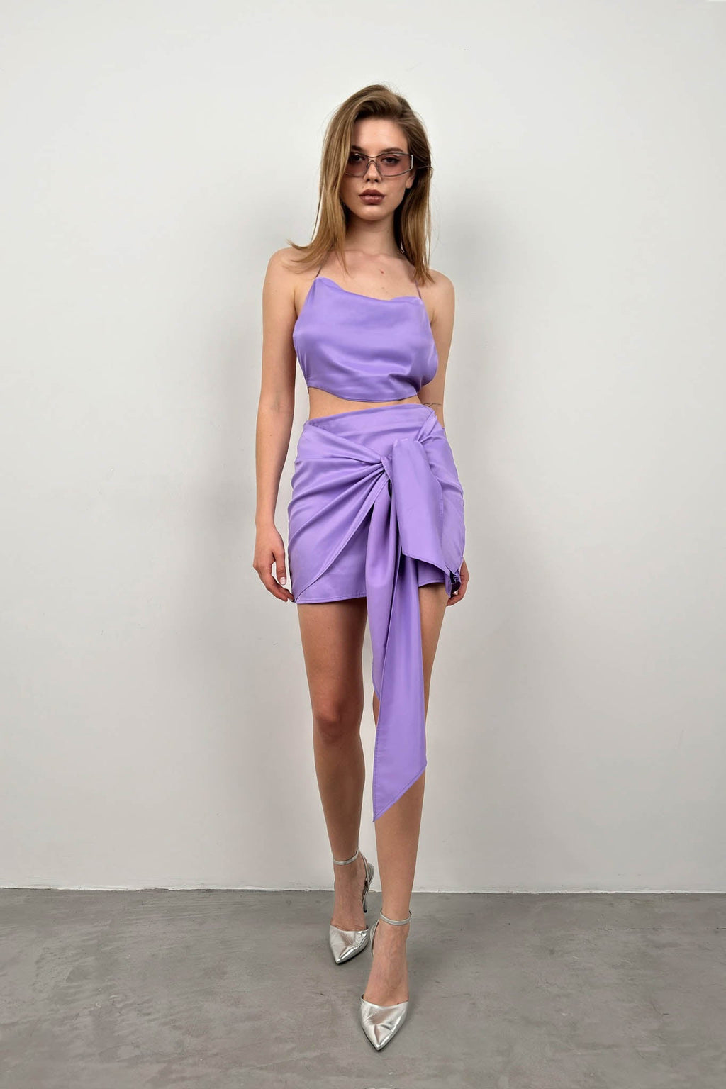 Tie Wrap Lilac Skirt