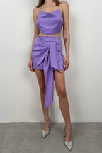 Tie Wrap Lilac Skirt