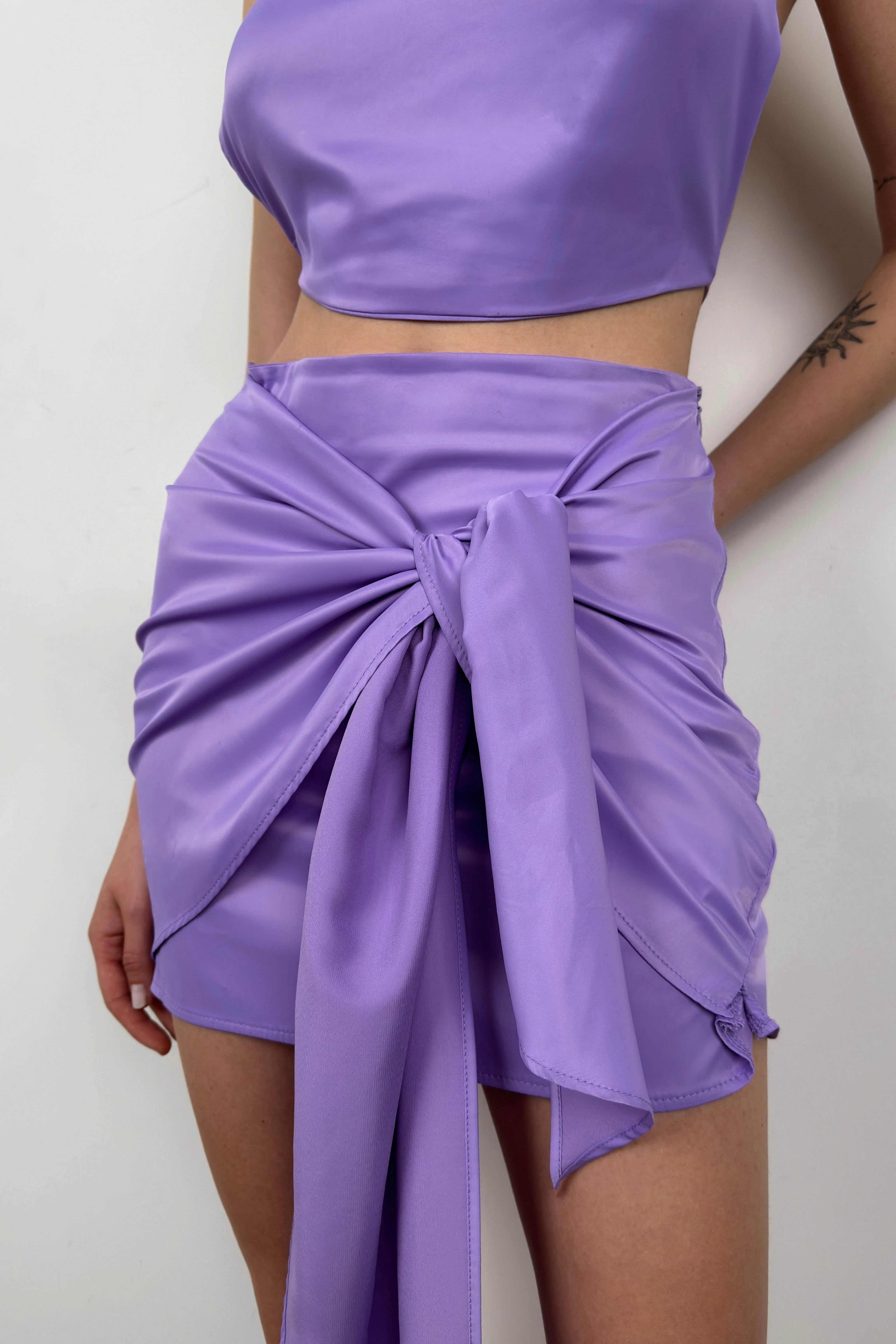 Tie Wrap Lilac Skirt