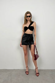 Tied Wrap Black Skirt