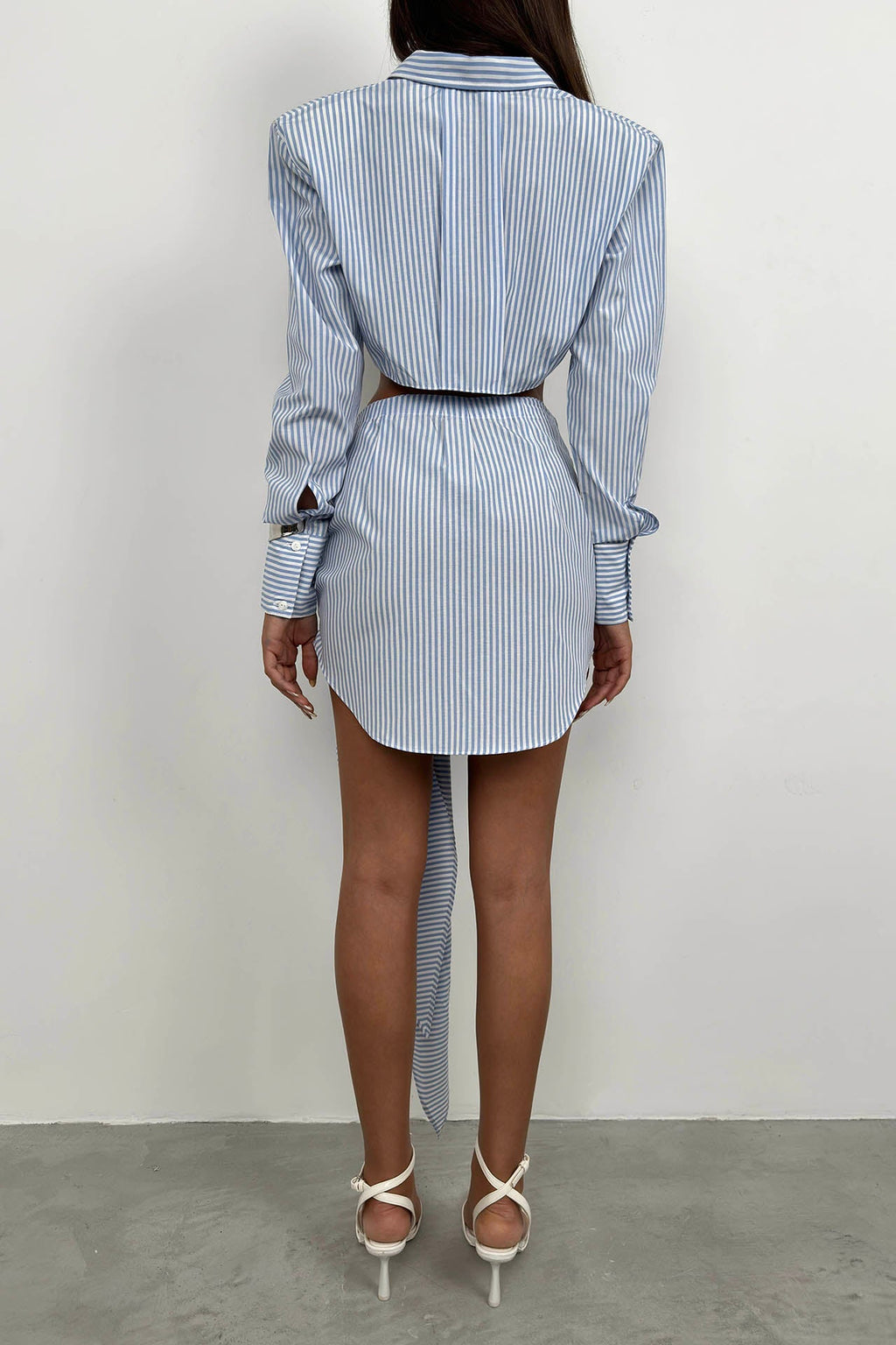 Tie Blue Striped Skirt