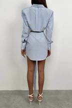Tie Blue Striped Skirt
