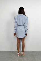 Tie Blue Striped Skirt