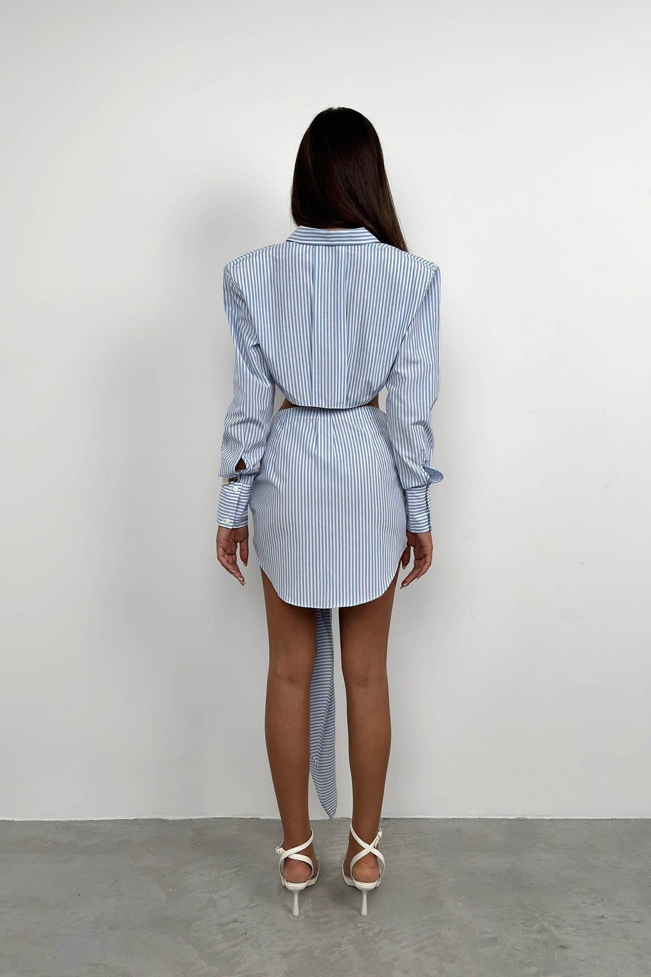 Tie Blue Striped Skirt