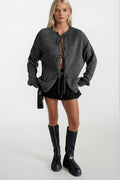 Tie Knit Gray Sweater