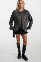 Tie Knit Gray Sweater