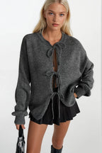 Tie Knit Gray Sweater