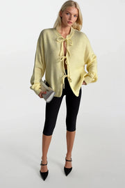 Tied Knit Yellow Sweater