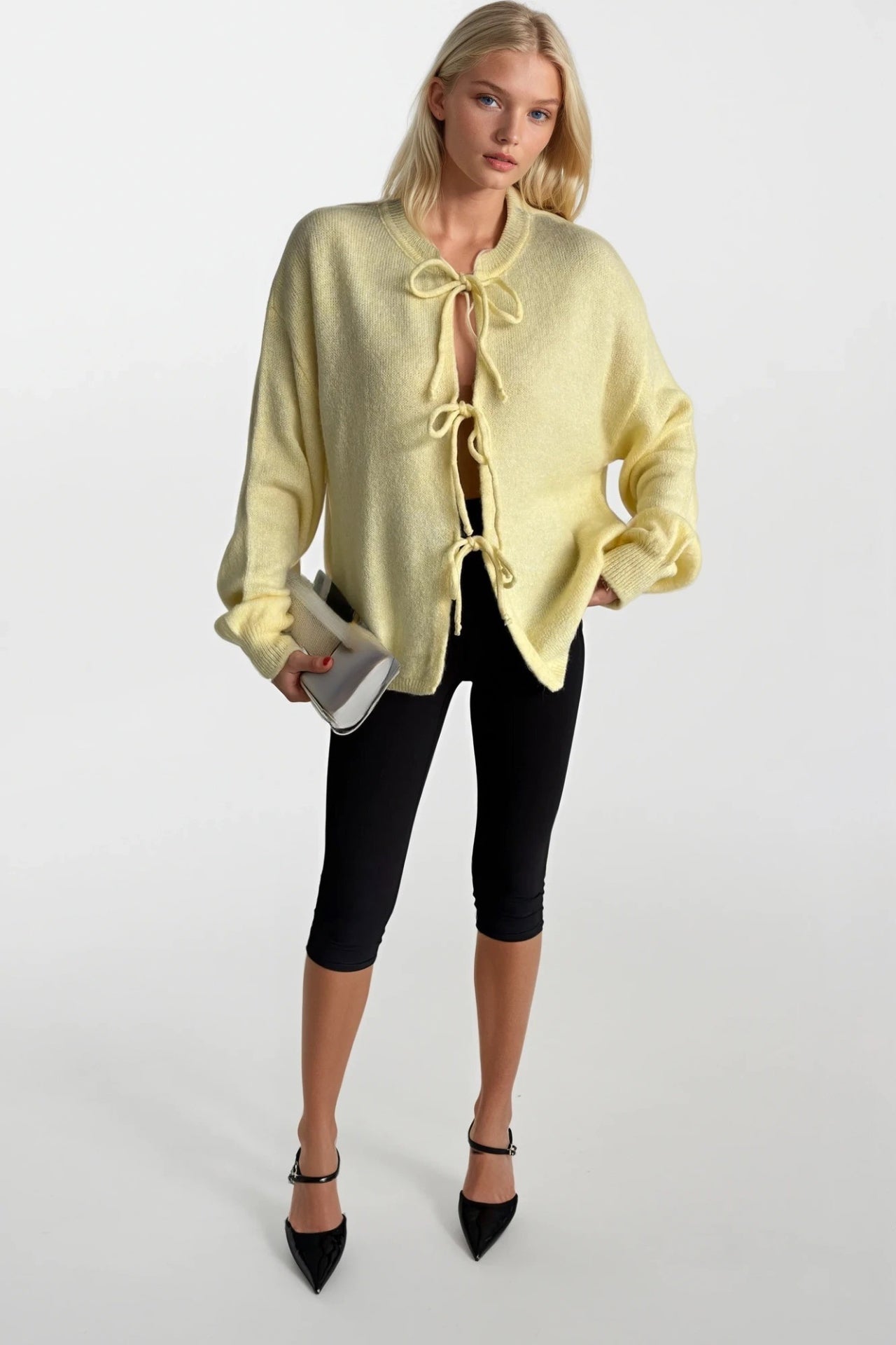 Tie Knit Yellow Sweater