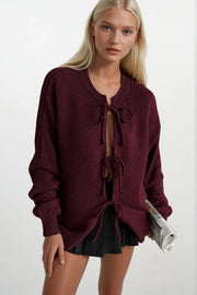 Tie-Knit Burgundy Sweater