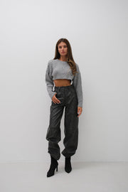 Diamond Pattern Gray Sweater