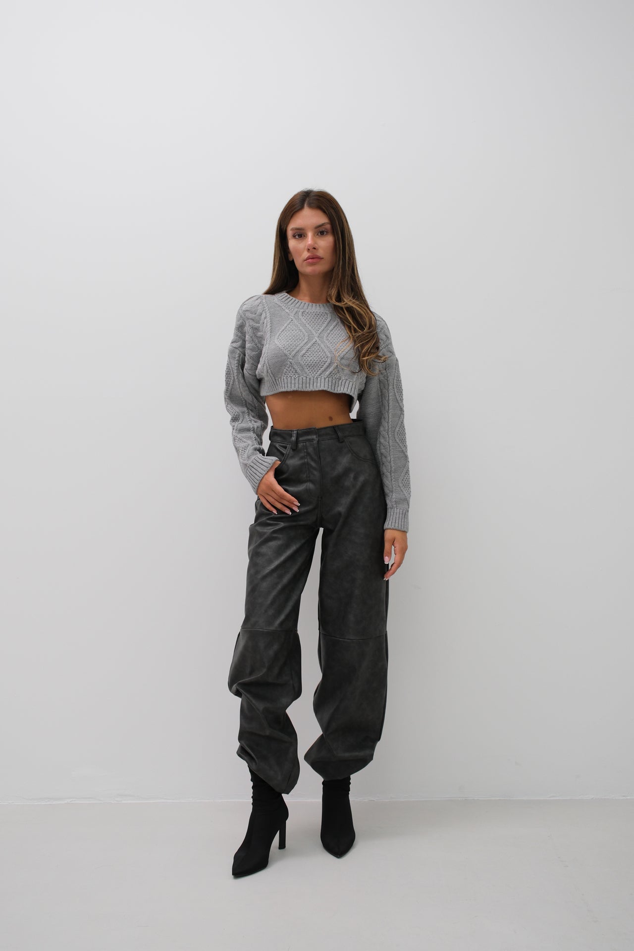 Diamond Pattern Gray Sweater