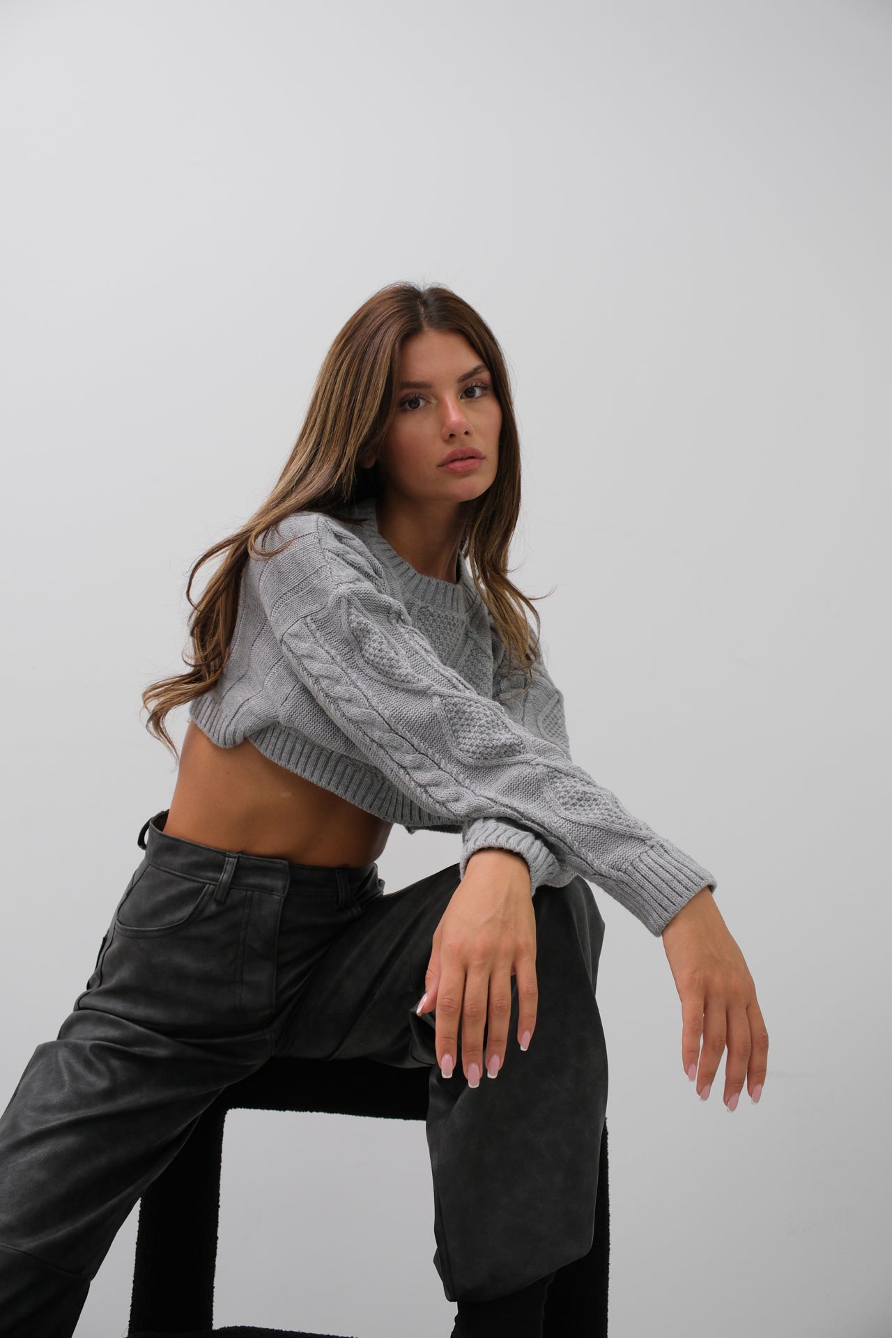 Diamond Pattern Gray Sweater