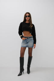 Diamond Pattern Black Sweater