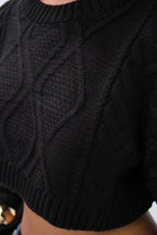 Diamond Pattern Black Sweater