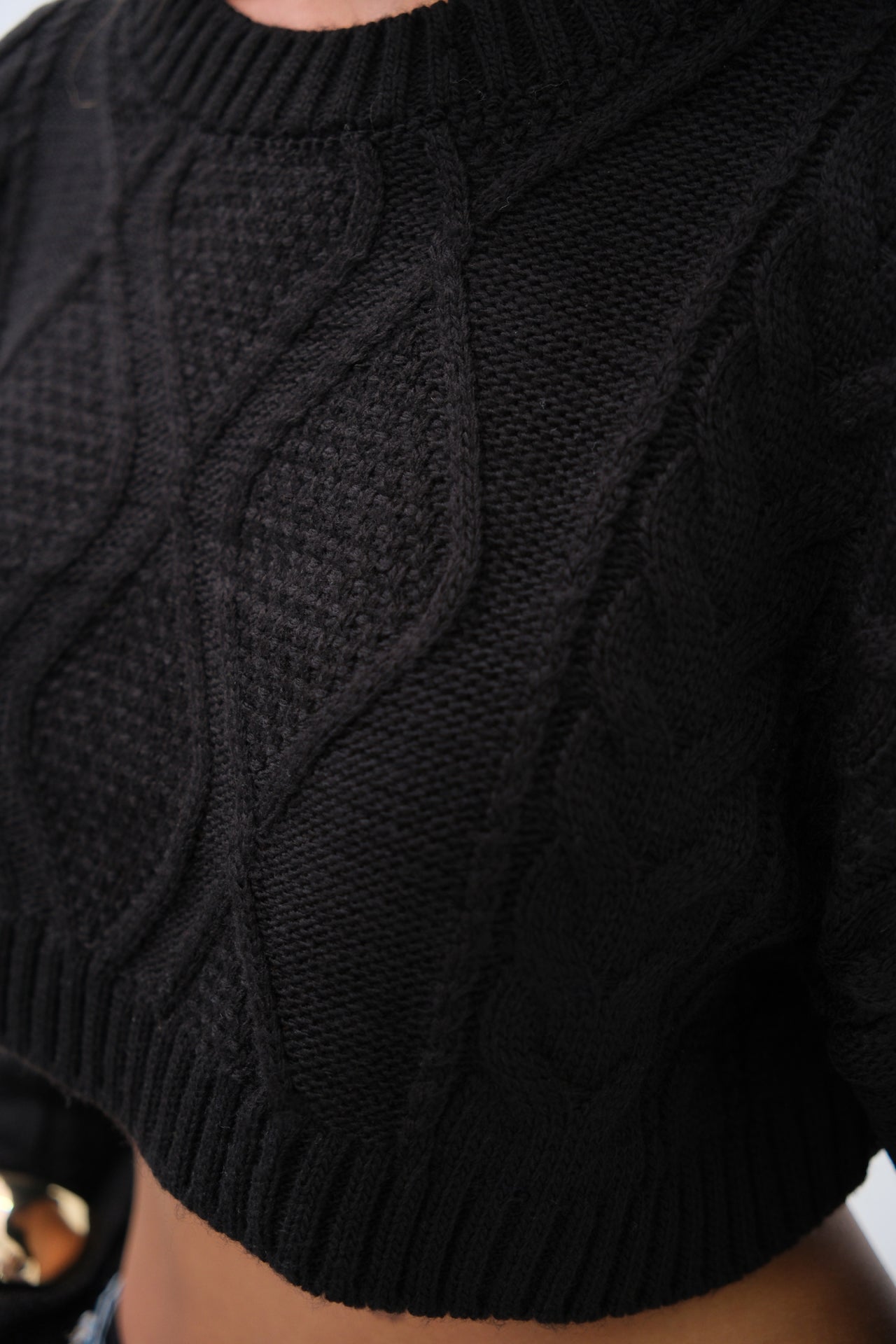 Diamond Pattern Black Sweater