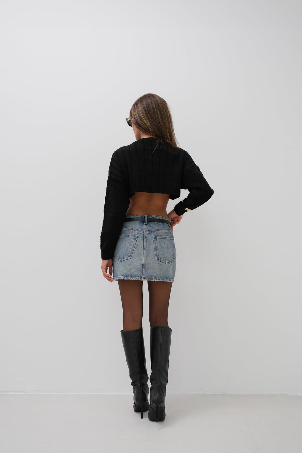 Diamond Pattern Black Sweater