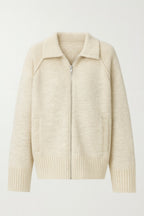 Turtleneck Zipper Detail Stone Sweater