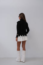 Turtleneck Laser Detail Black Sweater