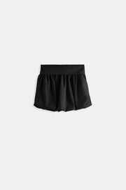 Balloon Detail Mini Black Skirt