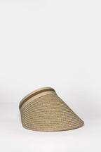 Band Detail Straw Visor Beige Hat