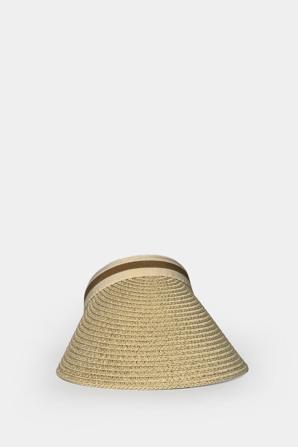 Band Detail Straw Visor Beige Hat