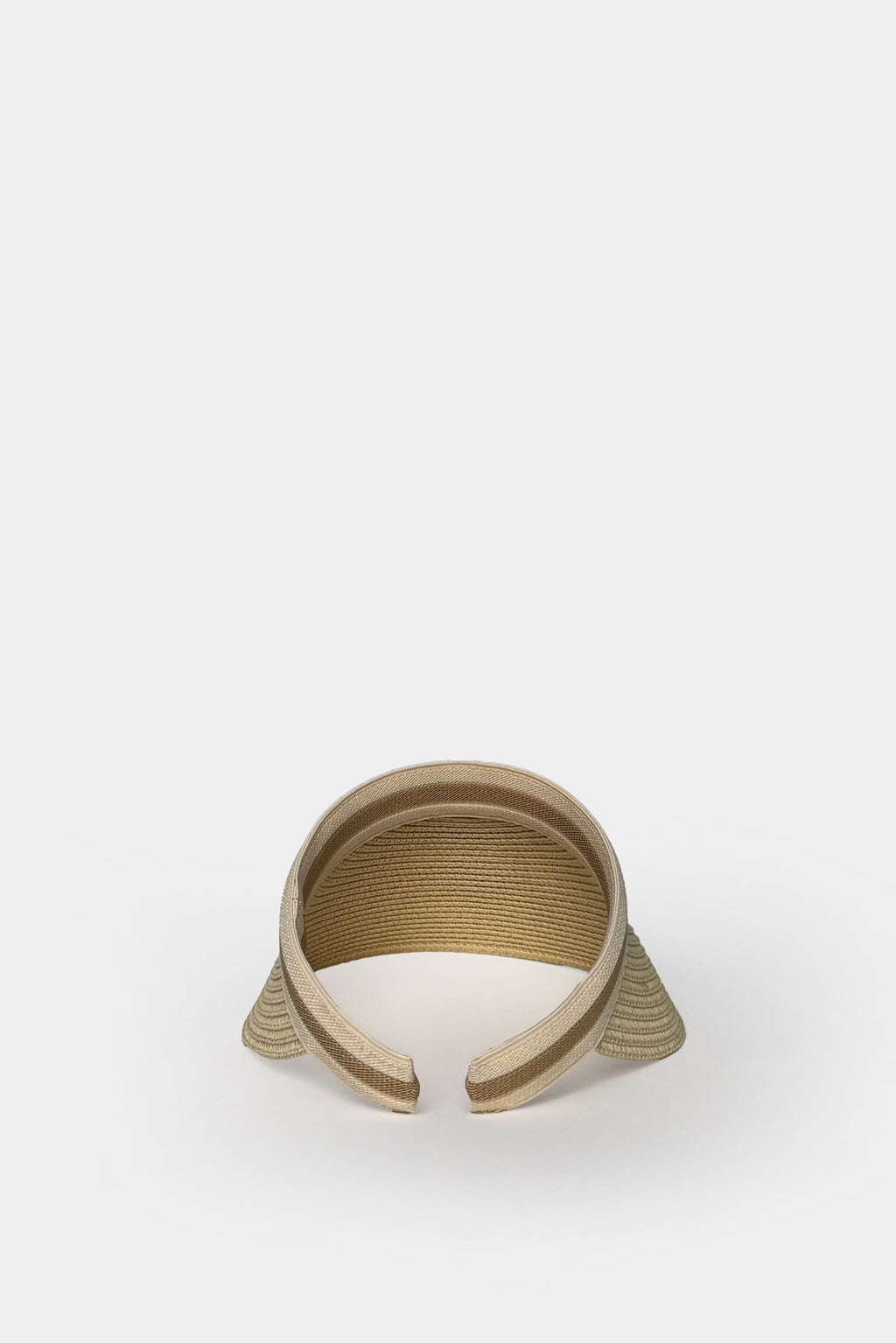 Band Detail Straw Visor Beige Hat