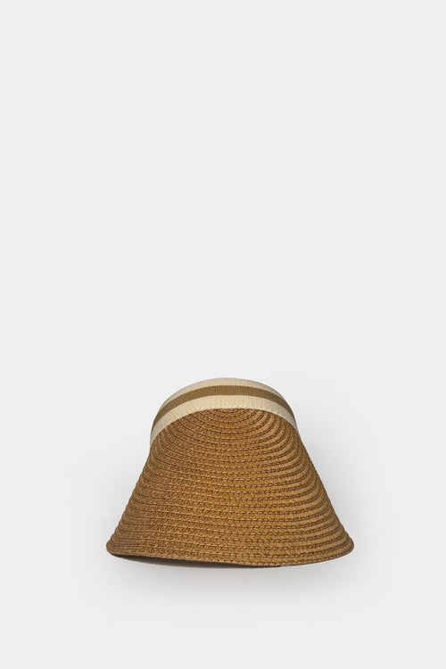 Band Detail Straw Visor Tan Hat